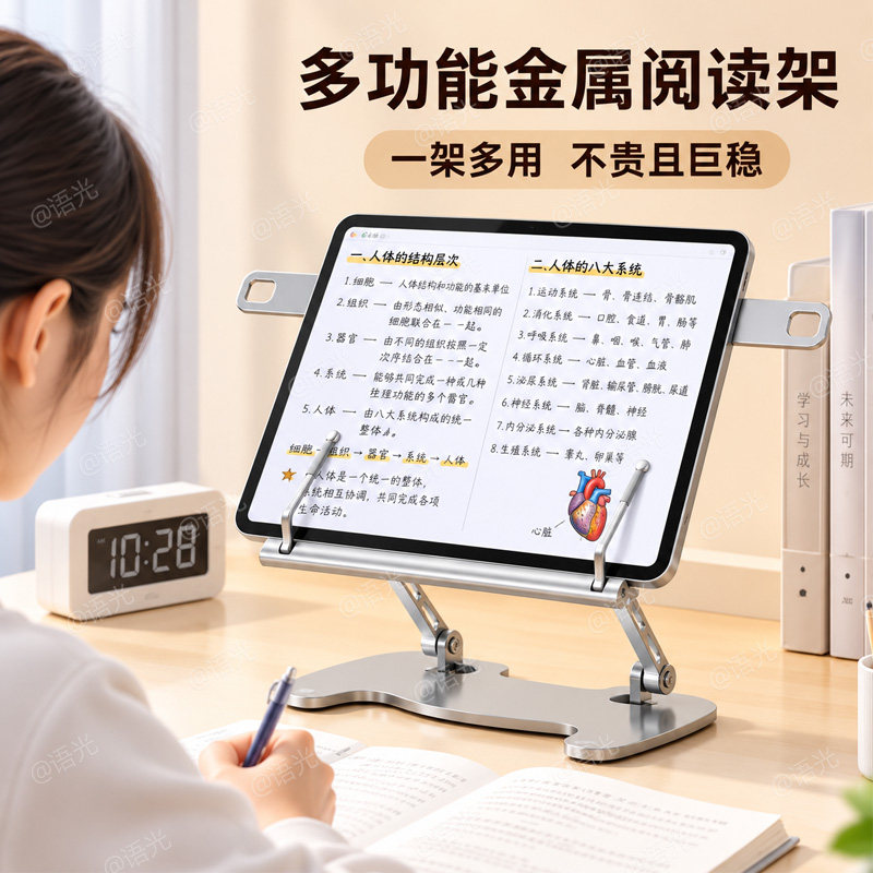 【稳固不晃】全金属阅读书架立架图片