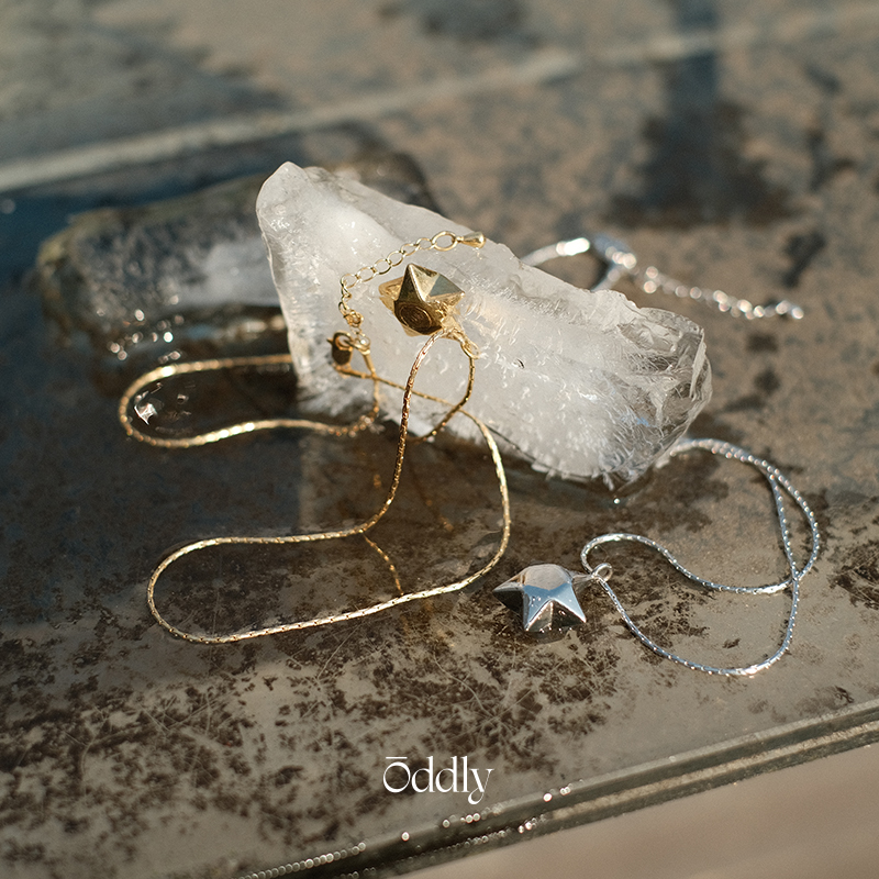 oddly折纸星星项链镀金吊坠