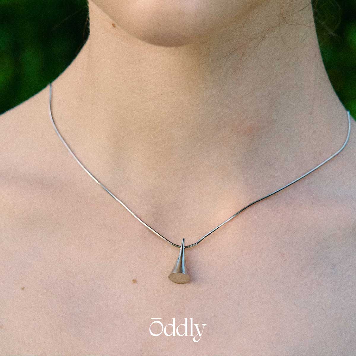 oddly 新款号角吊坠镀金纯银蛇骨链项链高级感原创设计锁骨链礼物