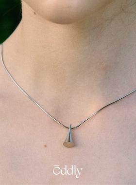 oddly 新款号角吊坠镀金 纯银蛇骨项链 高级感原创设计锁骨链礼物