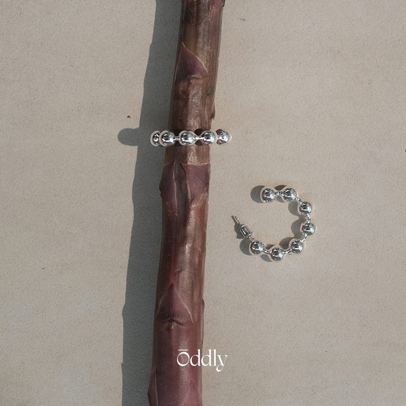 oddly原创设计弹珠耳圈镀白金