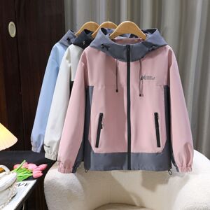 冲锋衣外套女春秋新款薄款户外登山服时尚印花防水防晒连帽外套