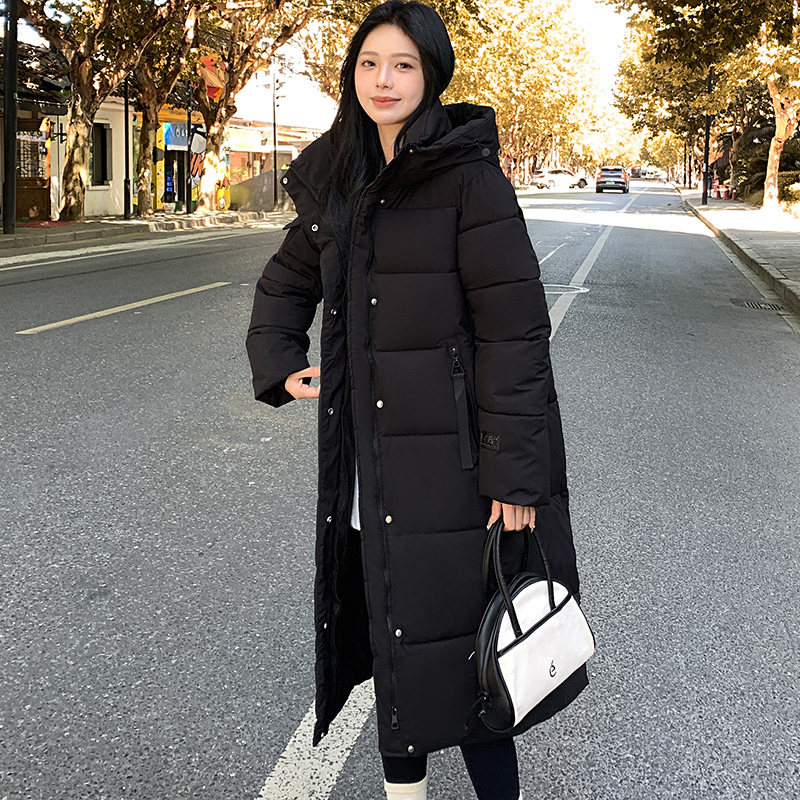 冬季女过膝加厚显瘦羽绒棉服