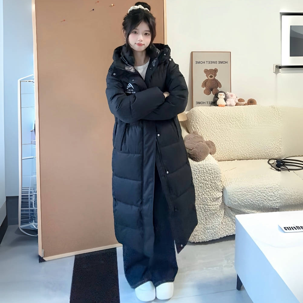 加厚保暖过膝宽松男女同款棉服