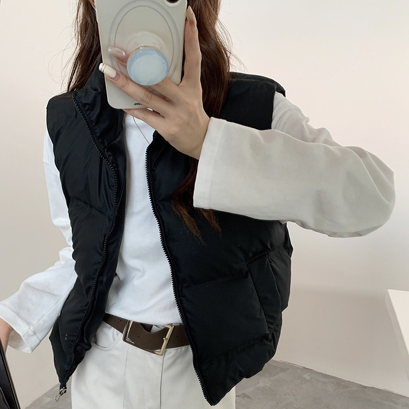 2026秋冬女加厚保暖立领棉马甲