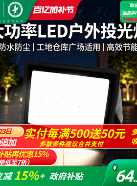 雷士照明220V户外市电投光灯大功率LED灯照明IP65防水工地庭院灯