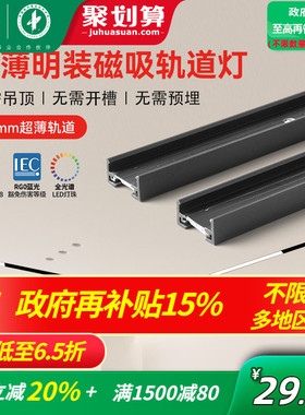 雷士照明超薄明装磁吸轨道灯免吊顶明装客厅泛光灯卧室过道无主灯