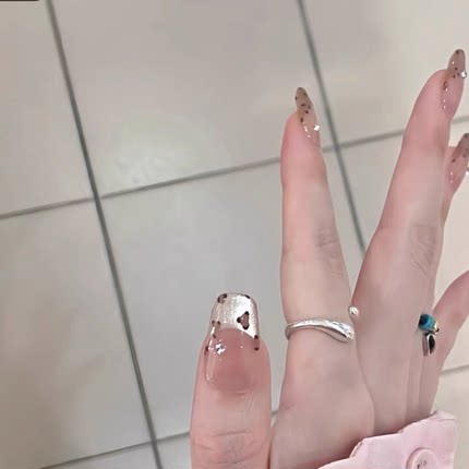 手工手绘豹纹猫眼法式美甲穿戴甲成品贴片ins小众高级感豹纹显白