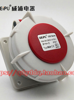 WEIPU威浦电器 TYP5624 工业防水插头插座 5芯（3P+N+E）16A IP67