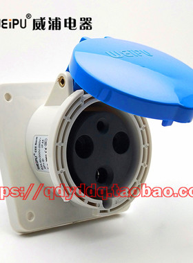 WEIPU威浦连接器 TYP3901 工业暗装斜式插座 3芯（2P+E）63A IP44