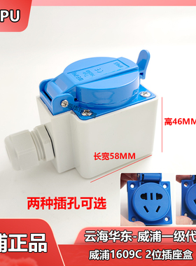 WIEPU威浦威普TYP1619B 1618B 电源插座5孔10A16A防水工业2孔+3孔