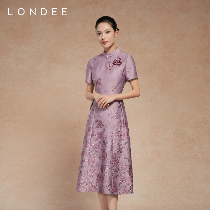 Londee/龙笛重工高货礼服中长裙新中式改良高雅气质连衣裙5T26590,女装/女士精品,礼服/晚装,淘宝优惠券,粉丝福利购,淘宝优惠卷