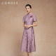 Londee 龙笛重工高货礼服中长裙新中式 改良高雅气质连衣裙5T26590