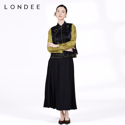 Londee/龙笛新中式提花高级感坎肩上衣国潮风盘扣马甲背心4T27279