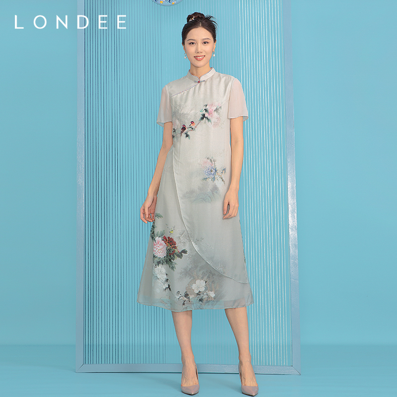 龙笛改良中式洋装旗袍礼服