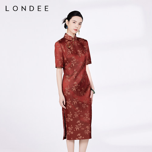 Londee/龙笛复古竹韵 | 新中式改良日常款旗袍春夏连衣裙4T21288