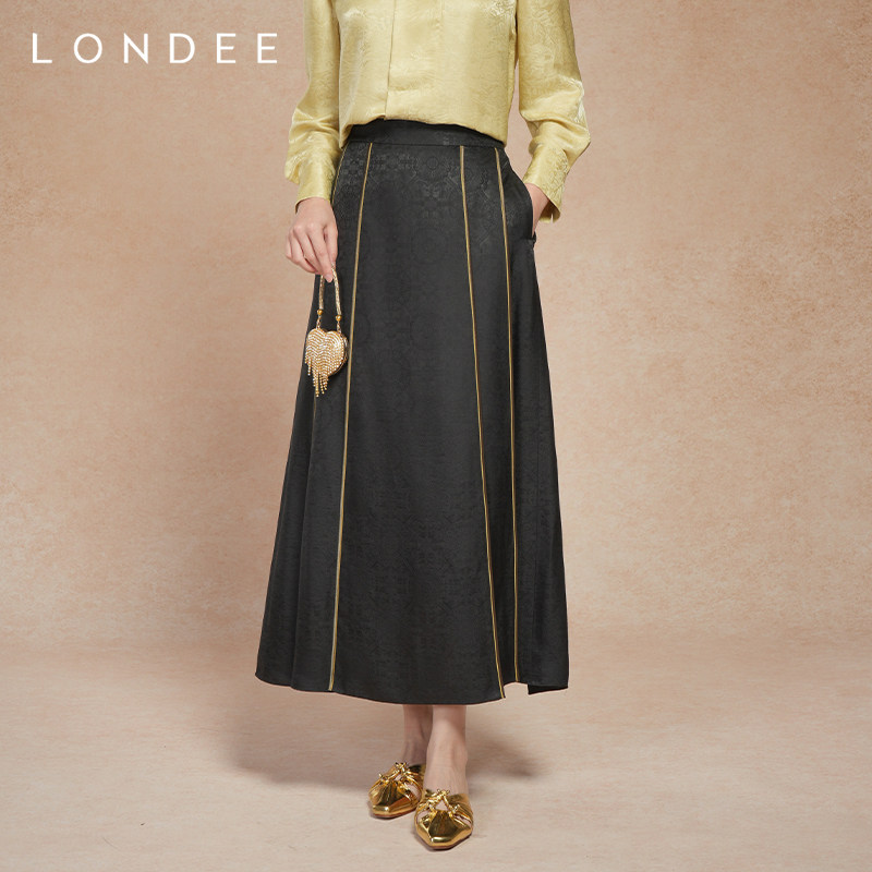 Londee/龙笛祥韵八达晕 | 新中式半身裙百搭显瘦中长款裙5T23169,女装/女士精品,汉服半身裙,淘宝优惠券,粉丝福利购,淘宝优惠卷