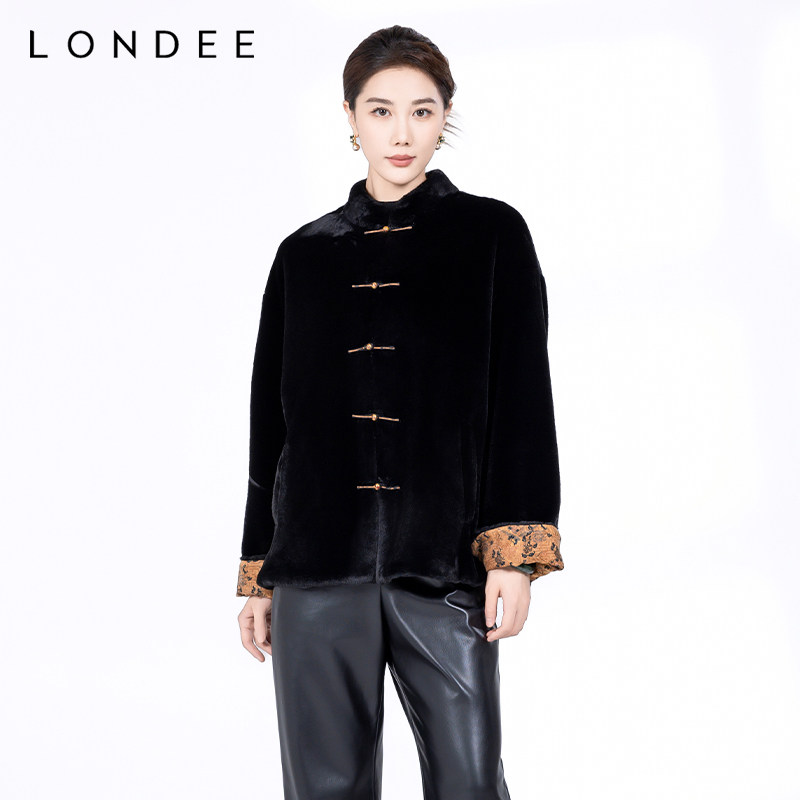 Londee/龙笛秋冬新中式复古高级感丝绒上衣铺棉保暖外套4T25271,女装/女士精品,短外套,淘宝优惠券,粉丝福利购,淘宝优惠卷