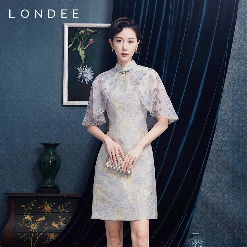 Londee/龙笛新中式改良旗袍年轻款复古气质民国风连衣裙2T21195