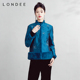 珠光缎面靛青蓝 Londee 龙笛 高级感保暖厚上衣毛皮外套3T25197