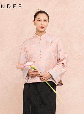 Londee/龙笛早春新中式高级设计感盘扣上衣减龄提花外套女6S25167