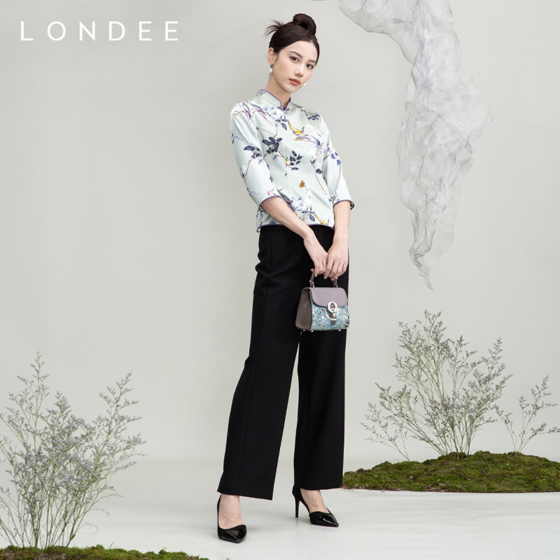 龙笛中式立领真丝上衣上衣Londee