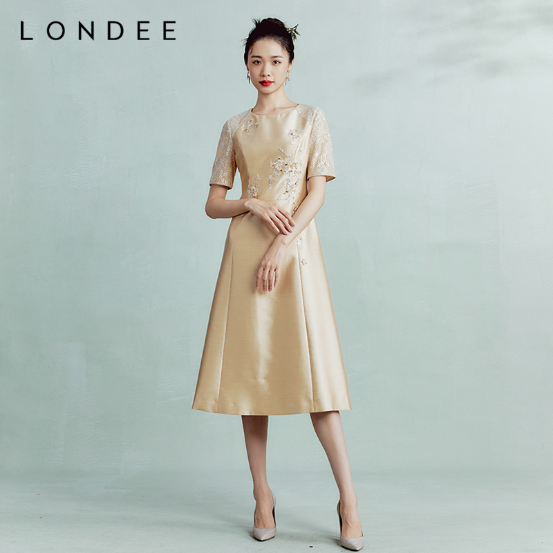 Londee/龙笛秋冬款改良版中式小洋装礼服3T26594