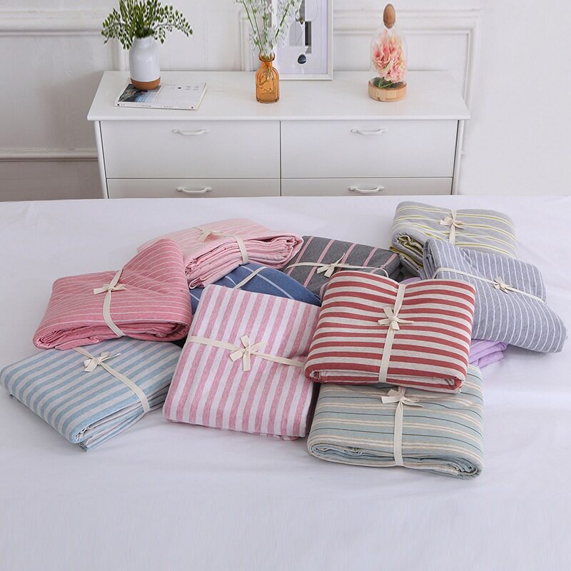 无印新疆天竺针织单双人床被套 150x200纯棉条纹良品学生宿舍被罩在类目 床上用品, 被套中 - 来自Buy2taobao.com提供专业的淘宝代购服务