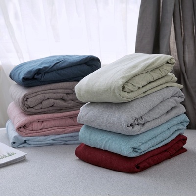 90x200天竺棉无印针织加大床罩