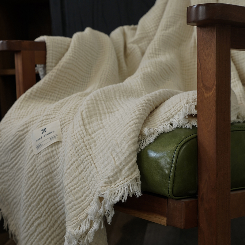 春夏日式民宿柔软亲肤盖毯夏被