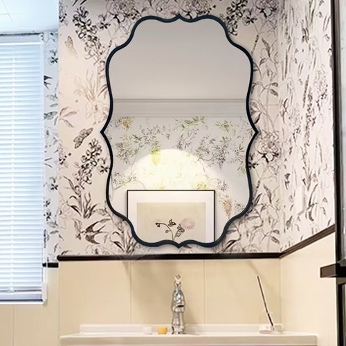 法式复古美式长方形浴室镜子卫生间挂镜洗手台灯镜led欧式智能镜