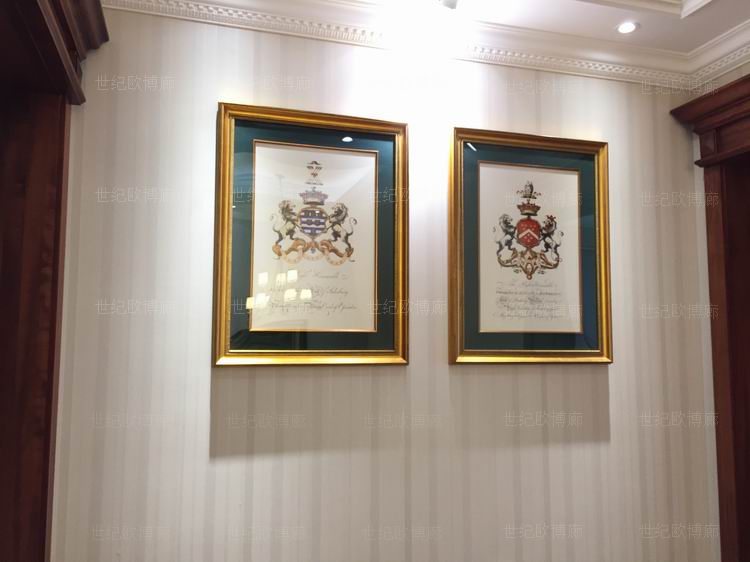 世纪画芯客厅巴洛克徽标装饰画