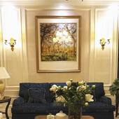 the 纯进口装 printemps 客厅玄关莫奈le springtime 饰画简美式