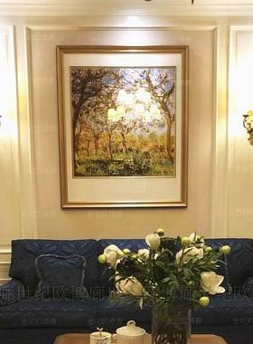 纯进口装饰画简美式客厅玄关莫奈le printemps the springtime