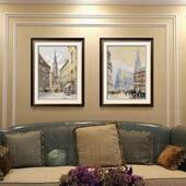 饰画维也纳斯蒂芬教堂广场 欧洲风景街景水彩名著装 进口原版 美式