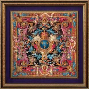 意大利进口原版 饰画路易十五国王 裱玄关壁炉挂毯画装 高端实木框装