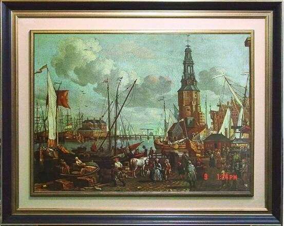 纯进口收藏级画芯美式古典欧式油画名著装饰画 清晨的那不勒斯港