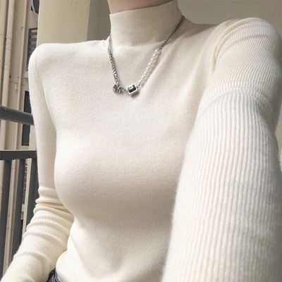 半高领针织衫女秋冬季春杏