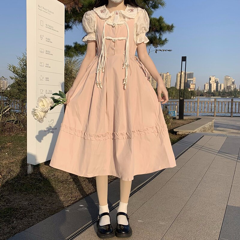 法式学院风jk制服连衣裙日常小个子洛丽塔裙子套装少女公主裙女夏