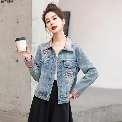 中式国风牛仔外套女春秋