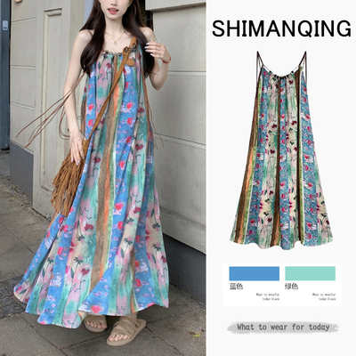 大码女装夏季波西米亚碎花