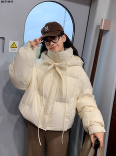 冬季连帽羽绒棉服女加厚外套学生2025新款ins短款面包服韩版宽松