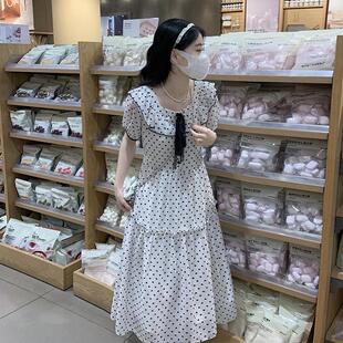 少女连衣裙夏季2025新款高中女生夏装初中学生学院风碎花过膝长裙
