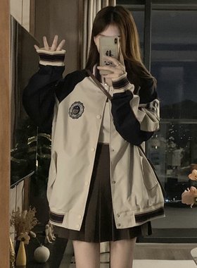 高中女生学院风棒球服外套秋