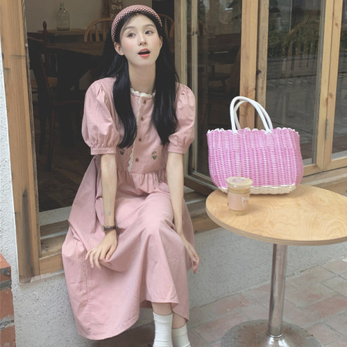 15女大童粉色连衣裙夏季14