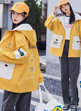 大口袋工装外套少女春秋初高