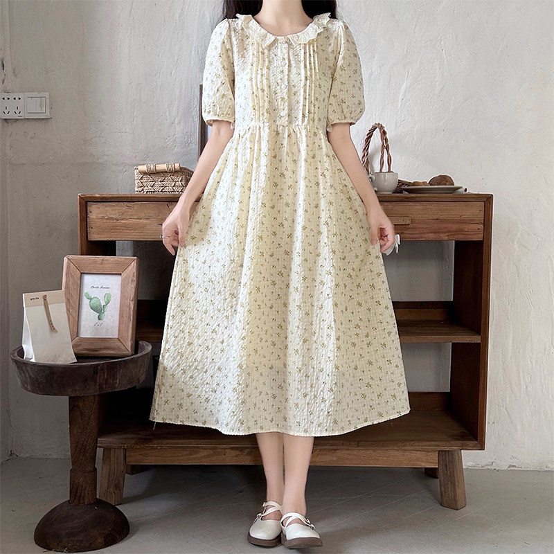 高中生小清新碎花长裙夏新款潮流洋气高个子女初中学生甜美连衣裙