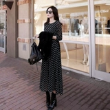 Весеннее осеннее шифоновое модное платье, лонгслив, длинная юбка, в корейском стиле, стиль бохо