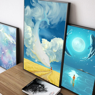 心理系挂画风景画减画解压画辅导室室心理咨询室布置挂图