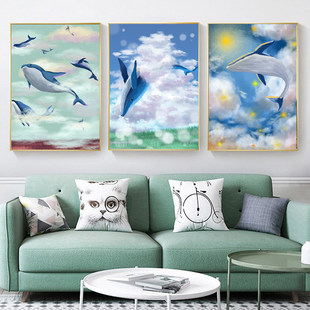 心理咨询室布置挂图解压画系挂画风景画减压画学校辅导室挂画